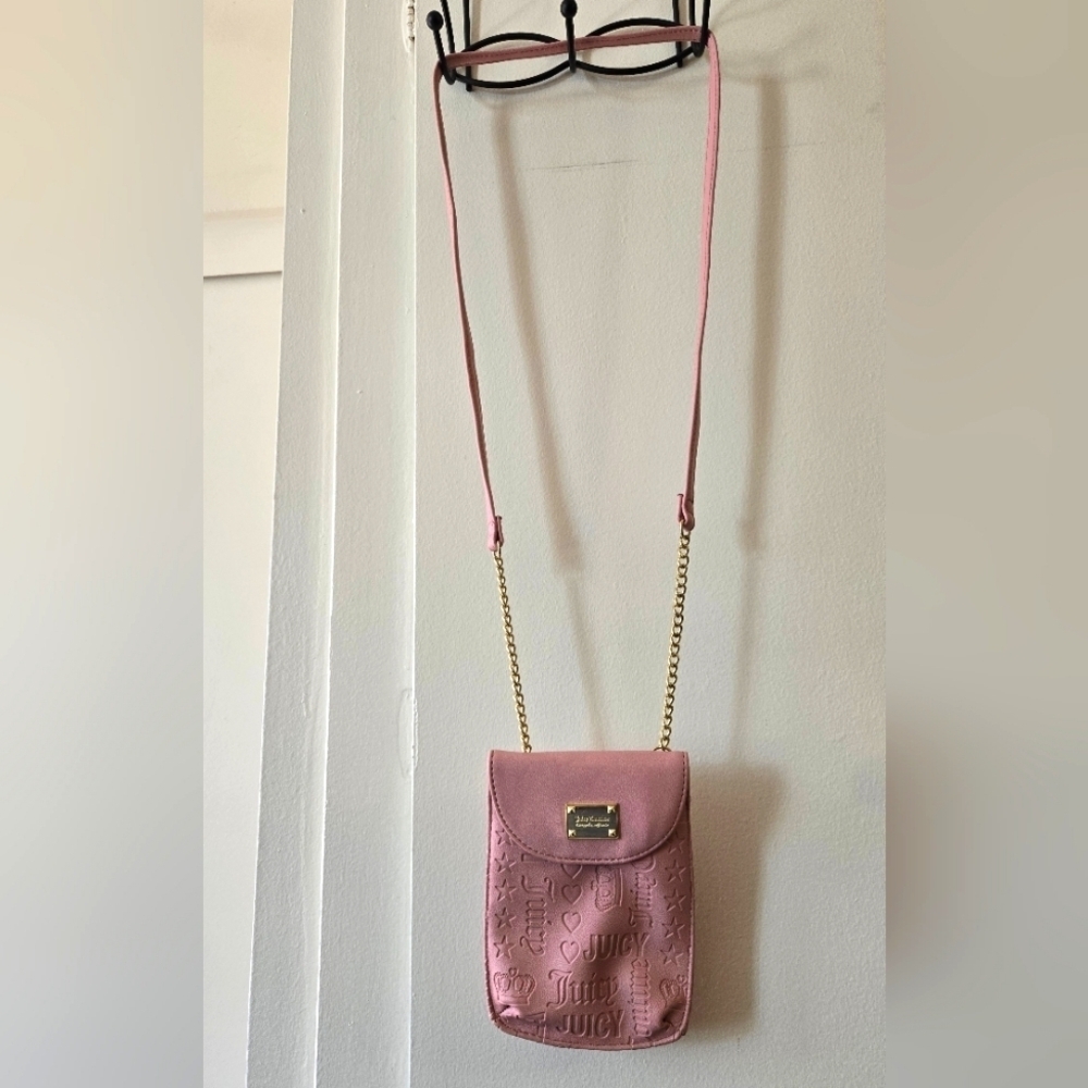 Juicy Couture Crossbody Bag Smart Phone Pink Blush Logo Daydream Flat Cellie